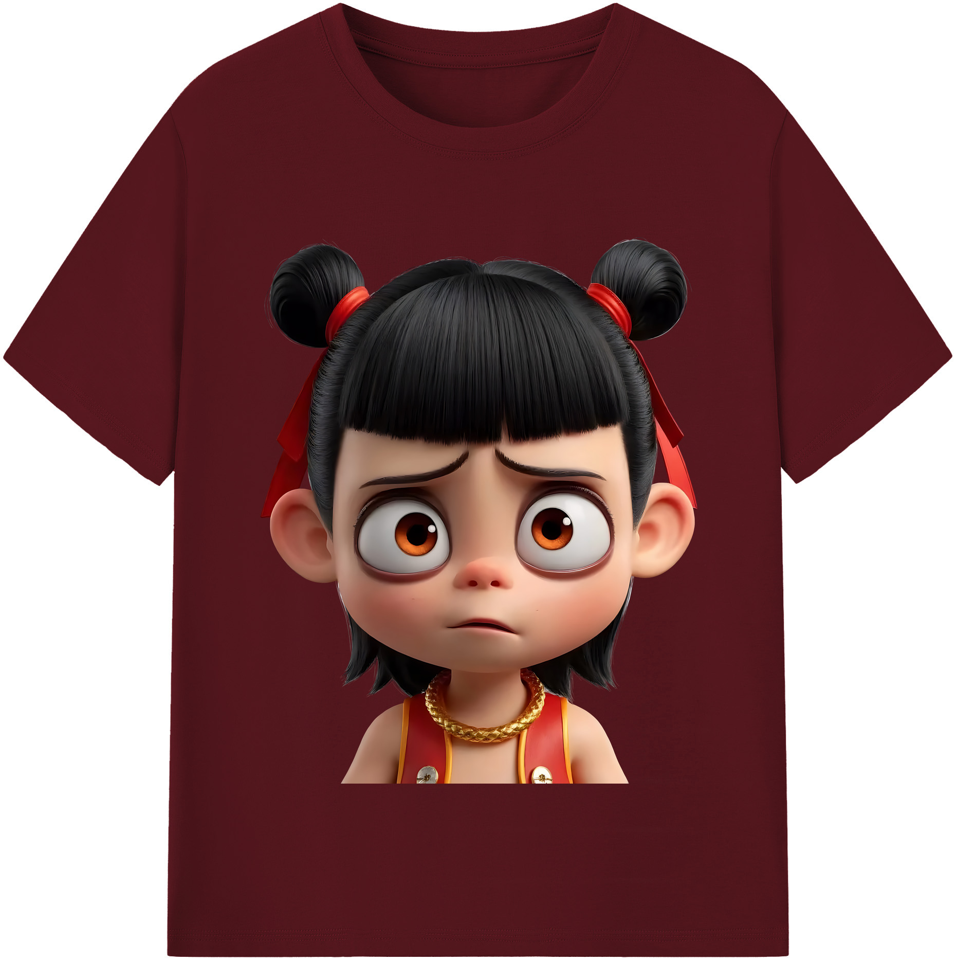 （画像用） Ne Zha 2 ナタ 魔童の大暴れ 綿100％半袖Tシャツ（フロントプリント）